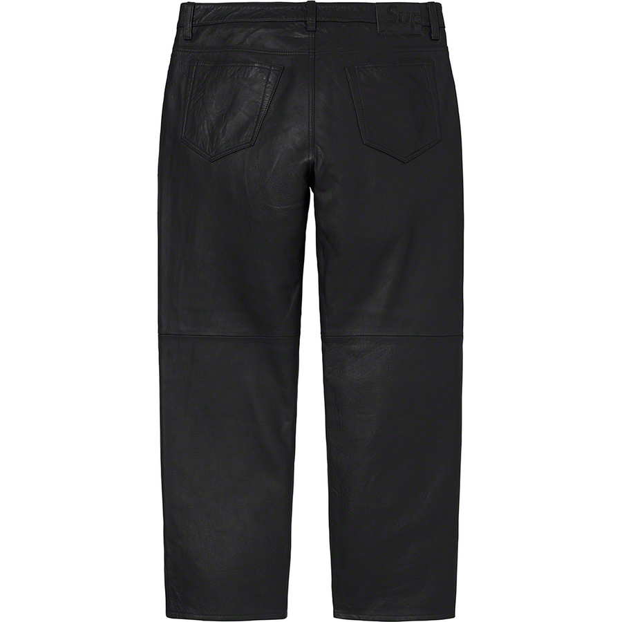Supreme Leather 5-Pocket Jean (FW21) - Black - $398