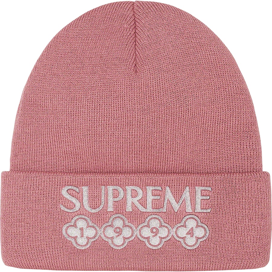 Supreme Glitter Beanie (FW21) - Rose - $38