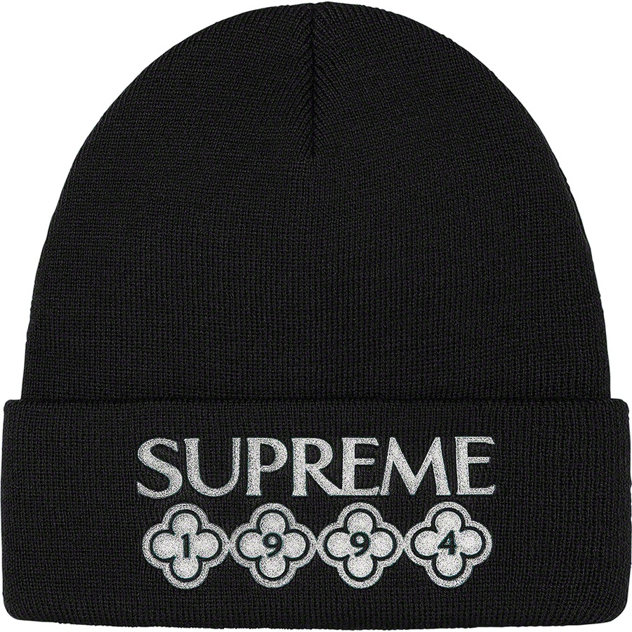 Supreme Glitter Beanie (FW21) - Black - $38