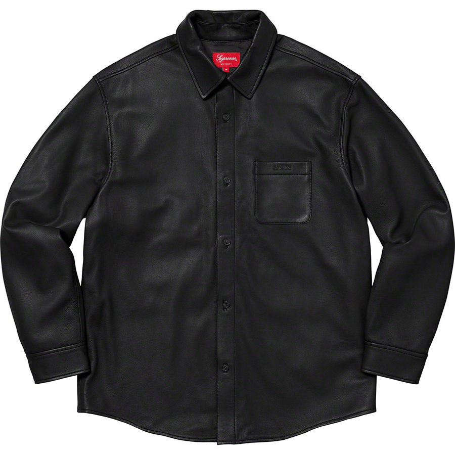 Supreme Leather Shirt (FW21) - Black - $298