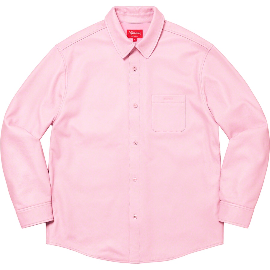 Supreme Leather Shirt (FW21) - Pink - $298