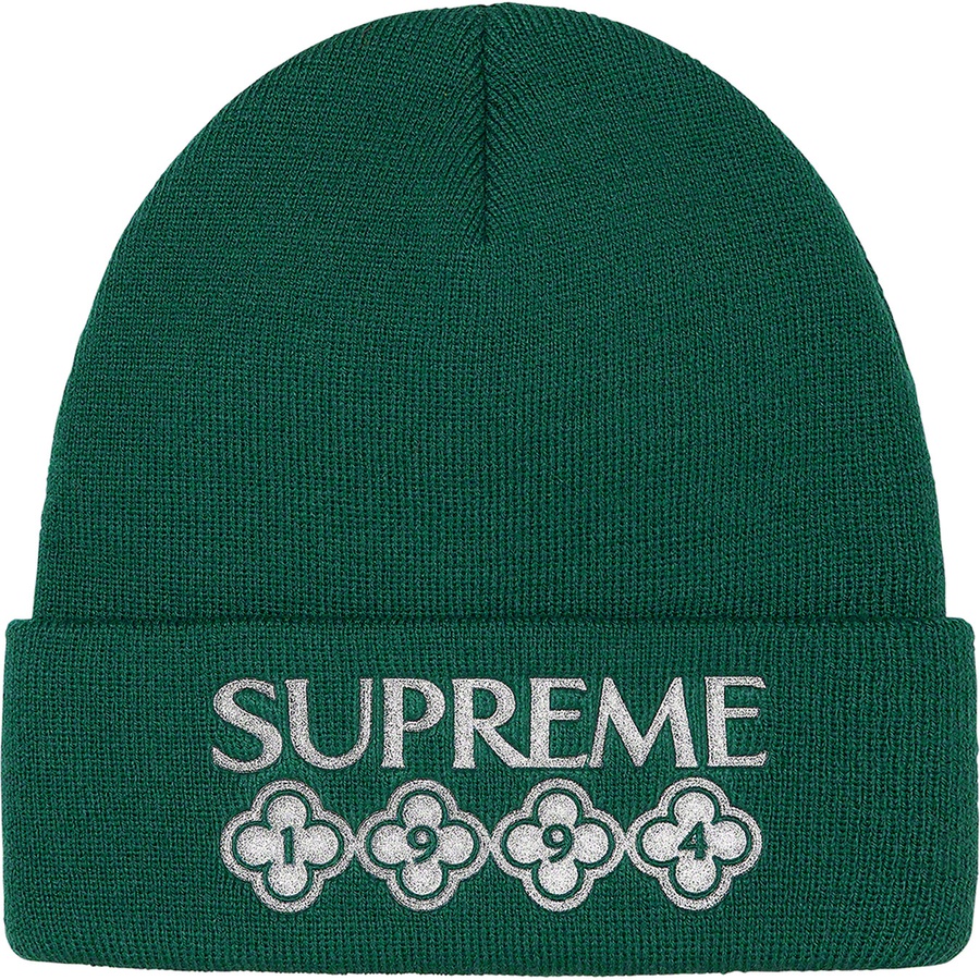 Supreme Glitter Beanie (FW21) - Dark Green - $38