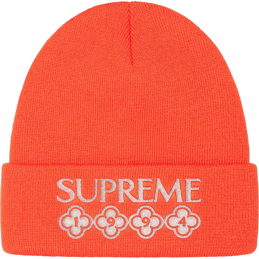 Supreme Glitter Beanie (FW21) - Orange - $38