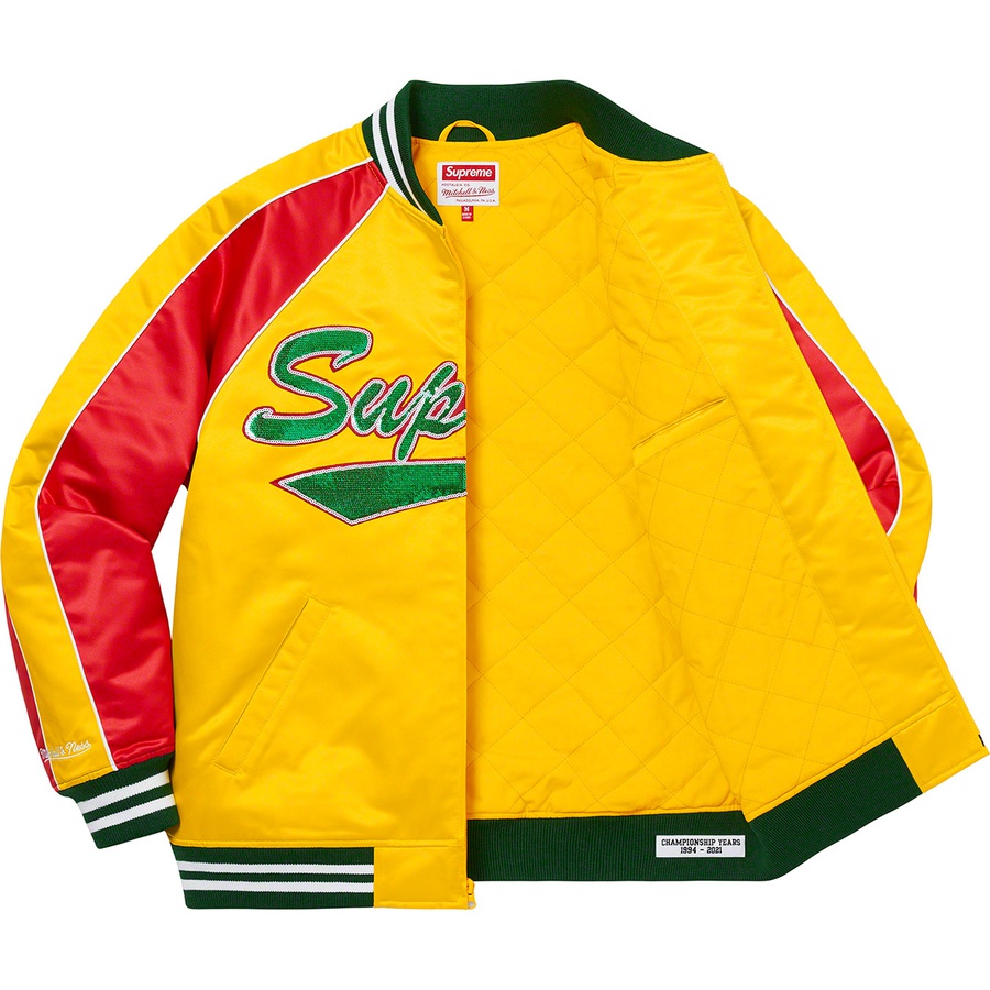 Supreme Supreme Mitchell & Ness Sequin Logo Varsity Jacket (FW21) - Gold - $248