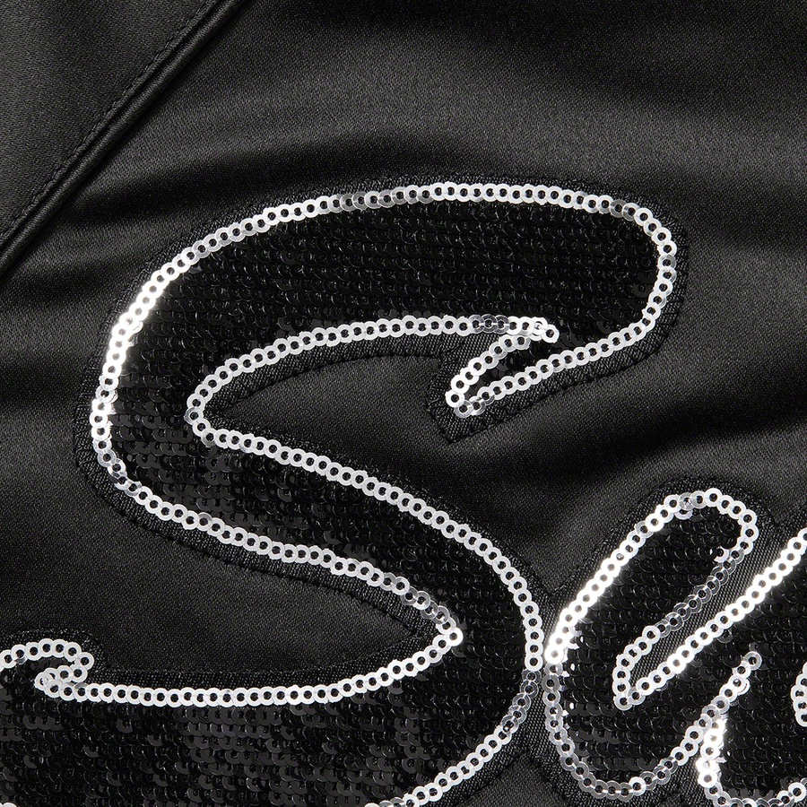Supreme Supreme Mitchell & Ness Sequin Logo Varsity Jacket (FW21) - Black - $248