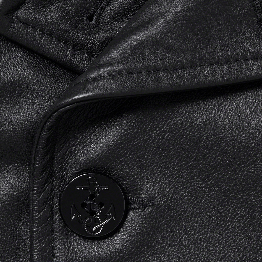 Supreme Supreme JUNYA WATANABECOMME des GARÇONS MAN SchottLeather Peacoat (FW21) - Black - $868