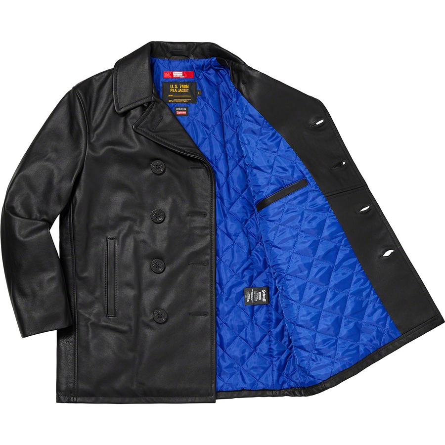 Supreme Supreme JUNYA WATANABECOMME des GARÇONS MAN SchottLeather Peacoat (FW21) - Black - $868
