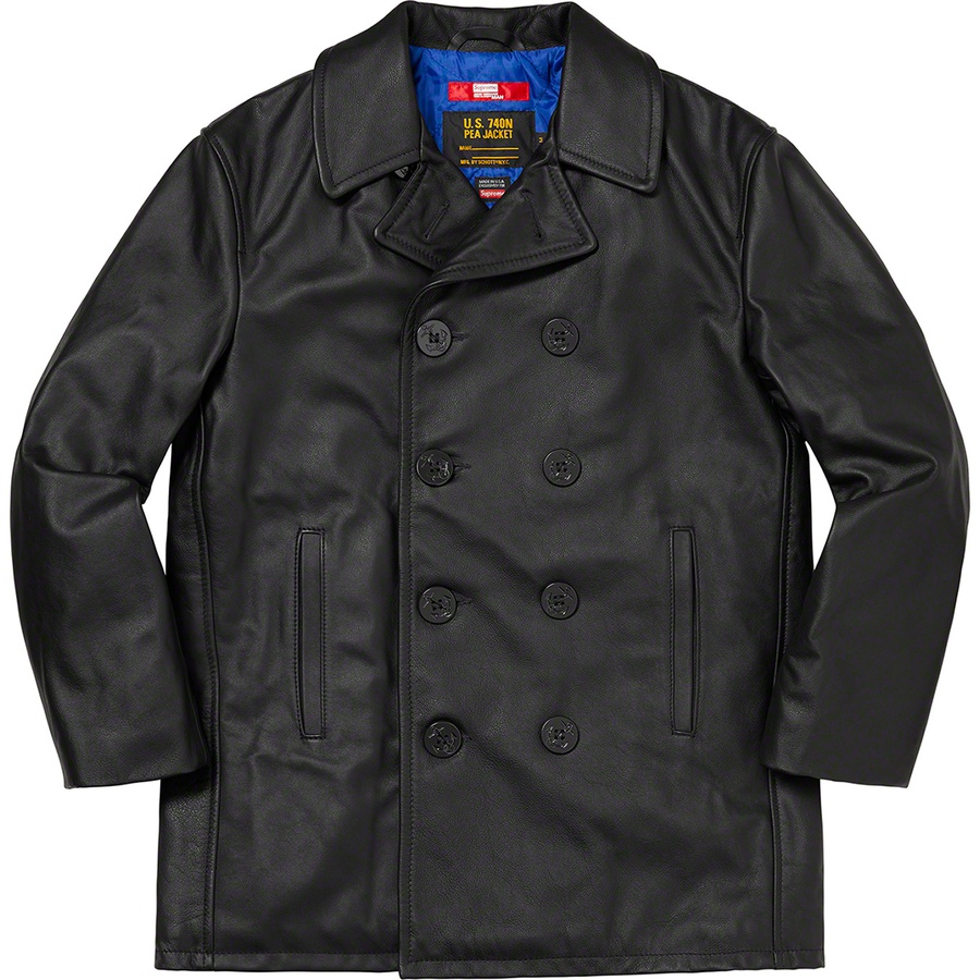 Supreme Supreme JUNYA WATANABECOMME des GARÇONS MAN SchottLeather Peacoat (FW21) - Black - $868