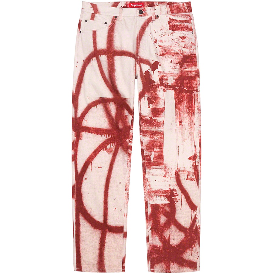 Supreme Christopher Wool SupremeRegular Jean (FW21) - Red - $168