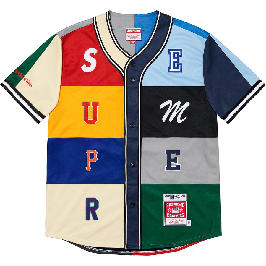 Supreme Supreme Mitchell & Ness Patchwork Baseball Jersey (FW21) - Multicolor - $198
