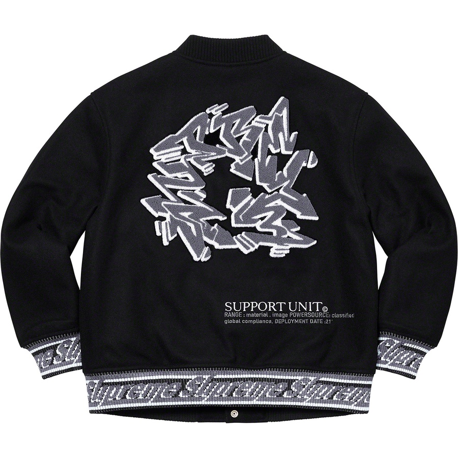 Supreme Support Unit Varsity Jacket (FW21) - Black - $388
