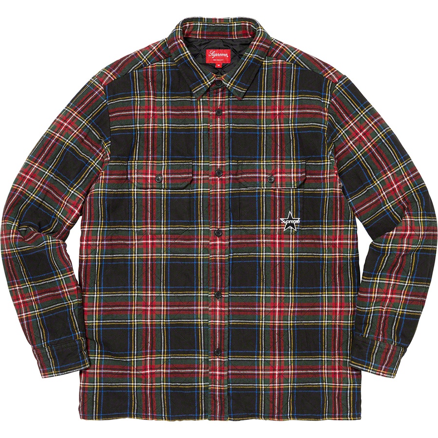 Supreme Quilted Plaid Flannel Shirt (FW21) - Black - $148