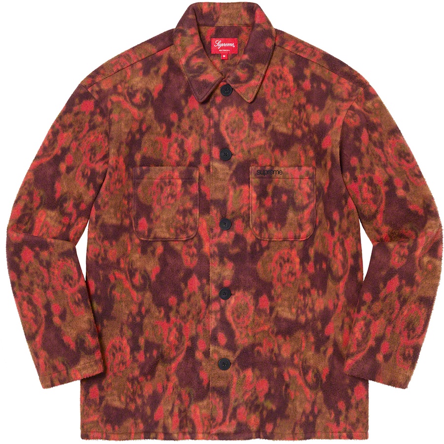 Supreme Paisley Fleece Shirt (FW21) - Red - $138