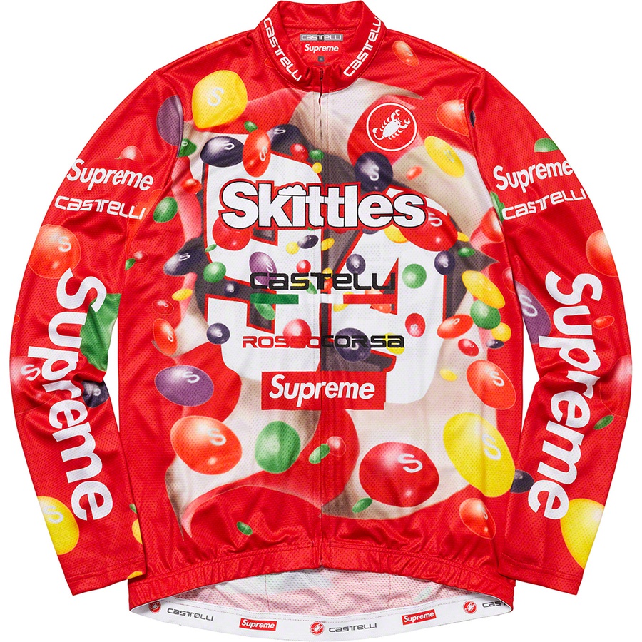 Supreme Supreme Skittles <wbr>Castelli L S Cycling Jersey (FW21) - Red - $198