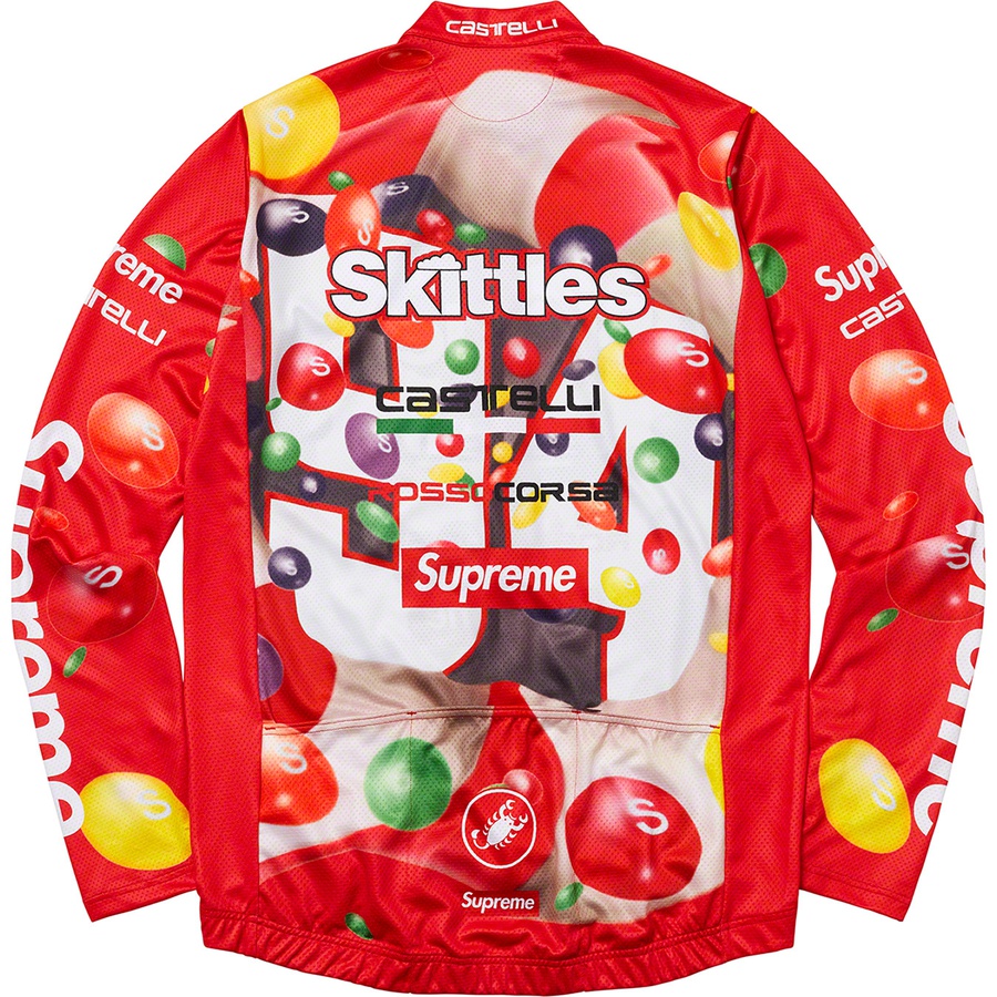 Supreme Supreme Skittles <wbr>Castelli L S Cycling Jersey (FW21) - Red - $198