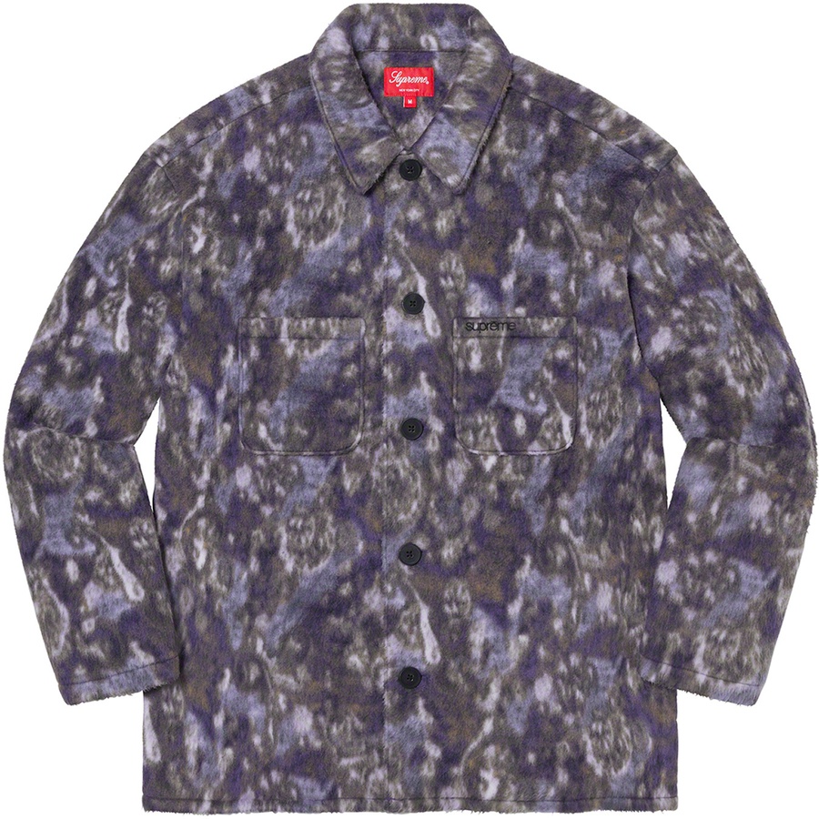 Supreme Paisley Fleece Shirt (FW21) - Purple - $138