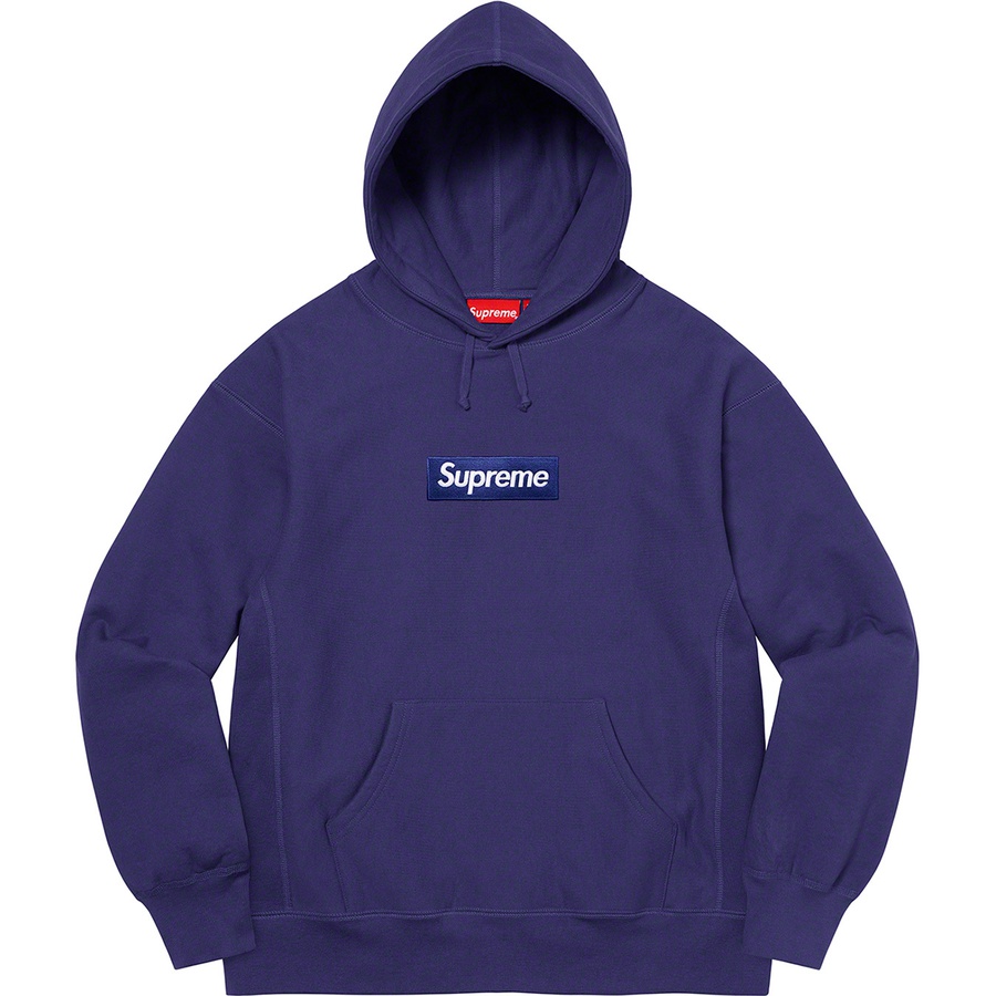 Supreme Box Logo Hooded Sweatshirt (FW21) - Washed Navy - $168