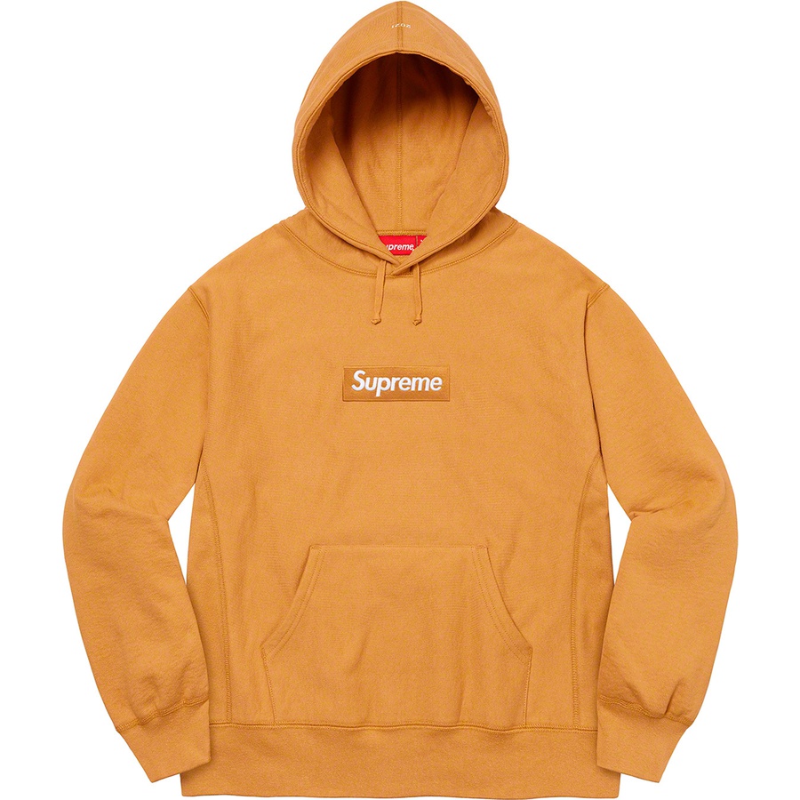 Supreme Box Logo Hooded Sweatshirt (FW21) - Light Mustard - $168