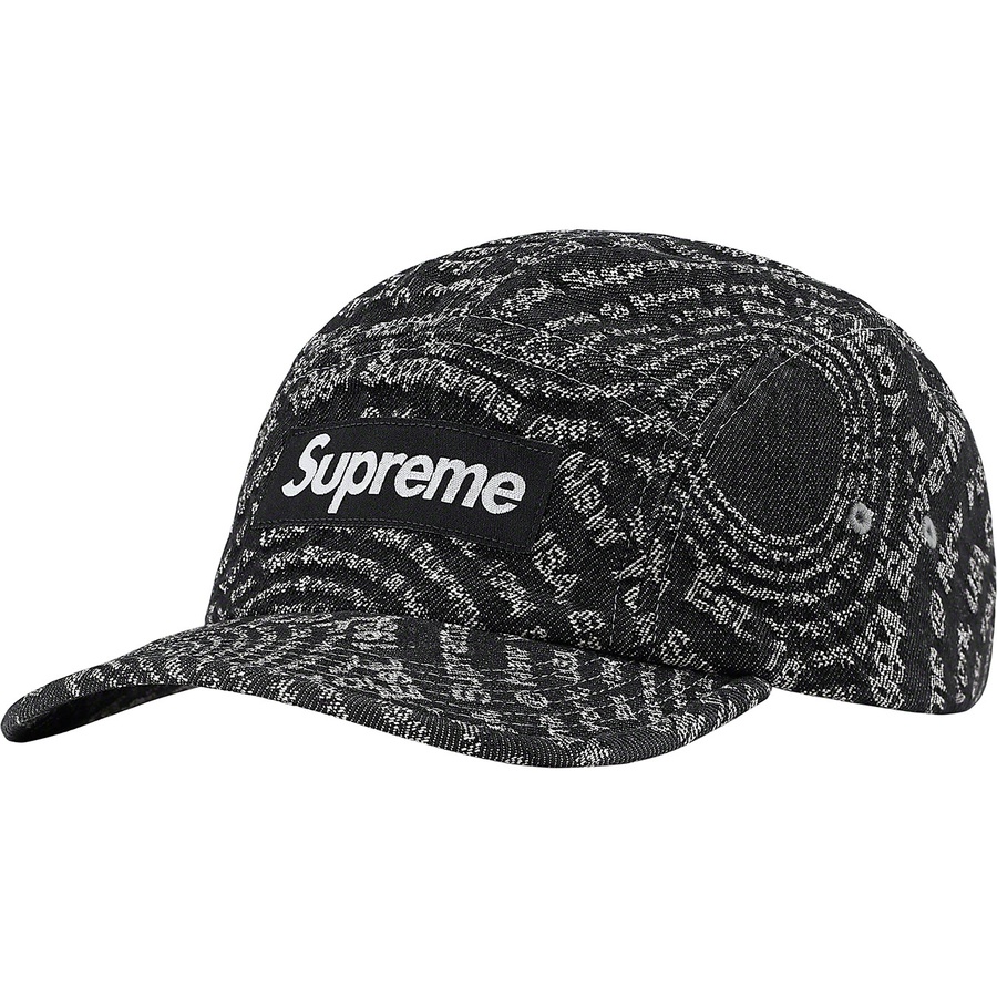 Supreme Circles Jacquard Denim Camp Cap (FW21) - Black - $48