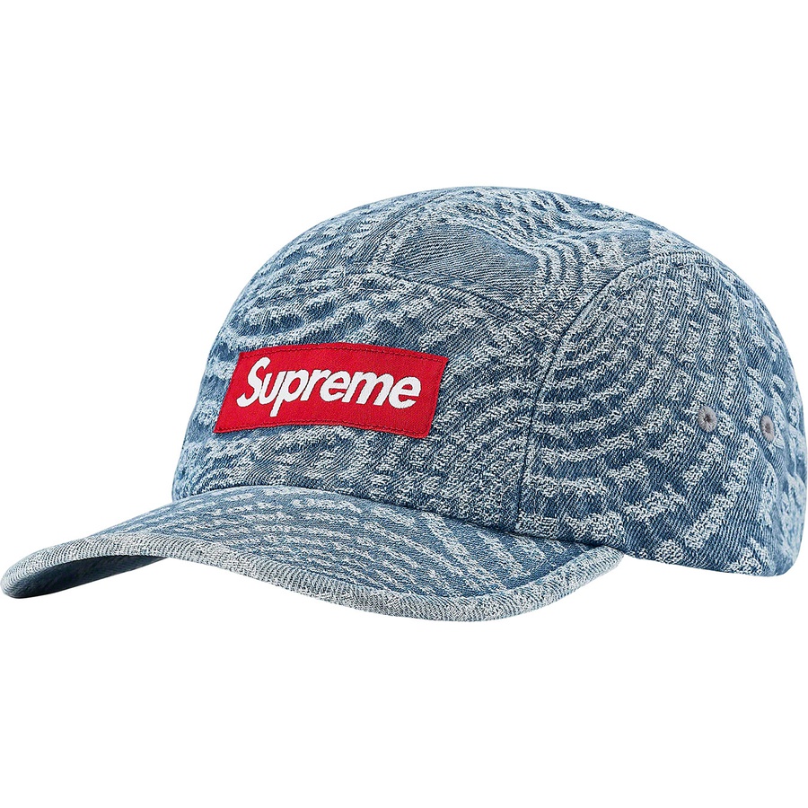 Supreme Circles Jacquard Denim Camp Cap (FW21) - Blue - $48
