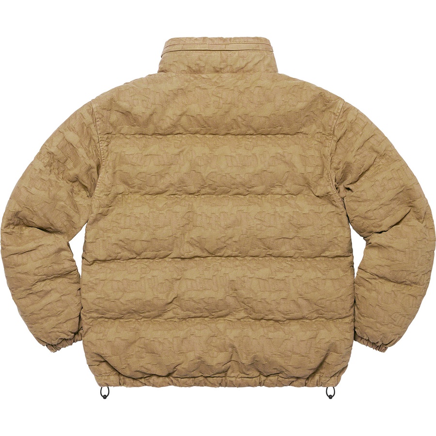 Supreme Fat Tip Jacquard Denim Puffer Jacket (SS22) - Olive - $348