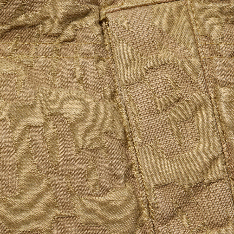 Supreme Fat Tip Jacquard Denim Puffer Jacket (SS22) - Olive - $348