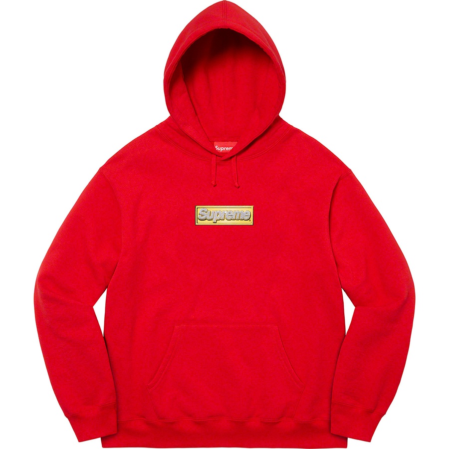 Supreme Bling Box Logo Hooded Sweatshirt (SS22) - Red - $158
