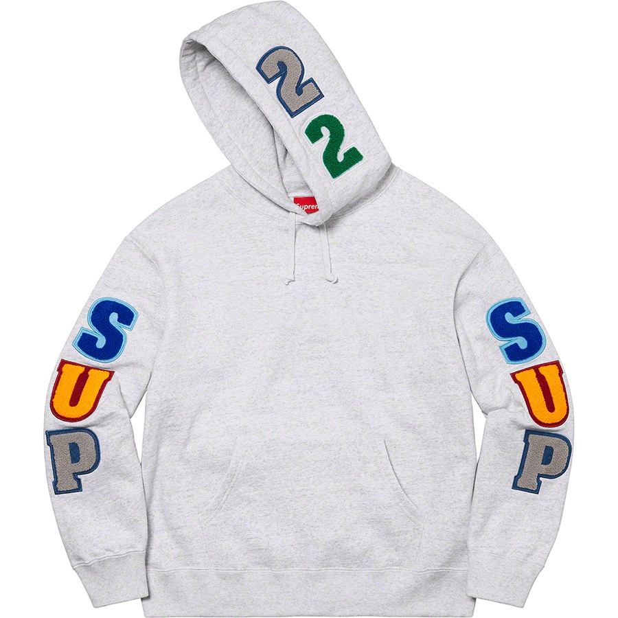 Supreme Supreme Team Chenille Hooded Sweatshirt (SS22) - Ash Grey - $178