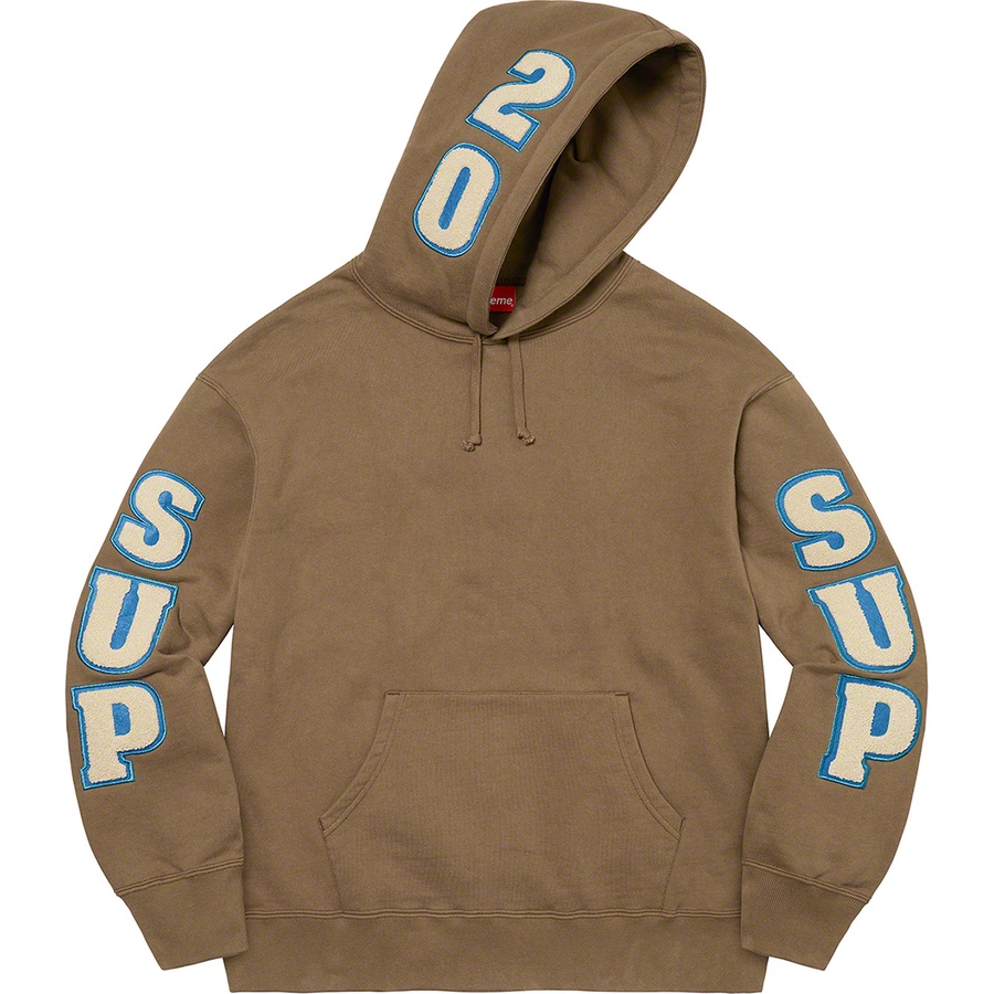 Supreme Supreme Team Chenille Hooded Sweatshirt (SS22) - Olive Brown - $178