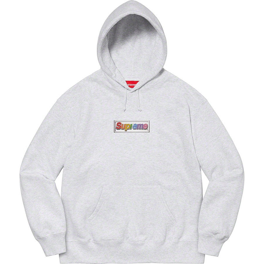 Supreme Bling Box Logo Hooded Sweatshirt (SS22) - Ash Grey - $158