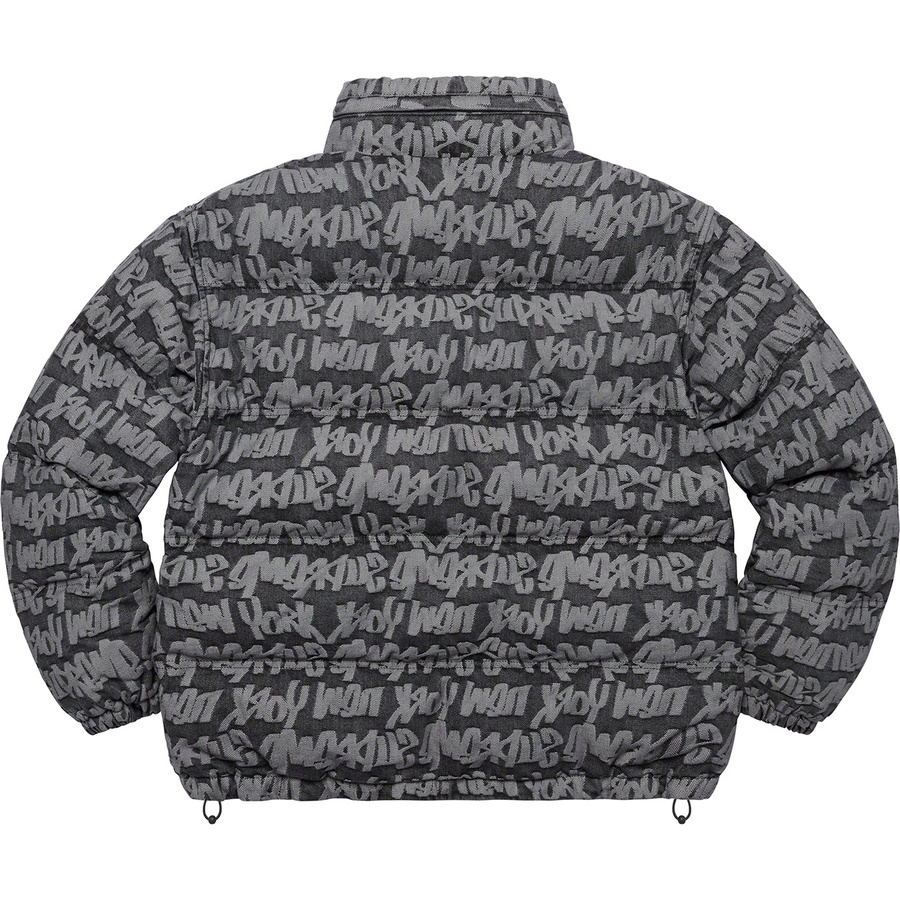 Supreme Fat Tip Jacquard Denim Puffer Jacket (SS22) - Black - $348