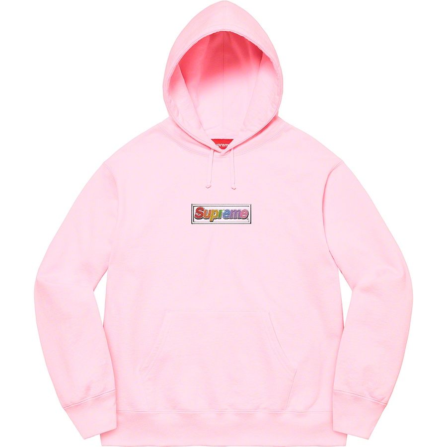 Supreme Bling Box Logo Hooded Sweatshirt (SS22) - Light Pink - $158
