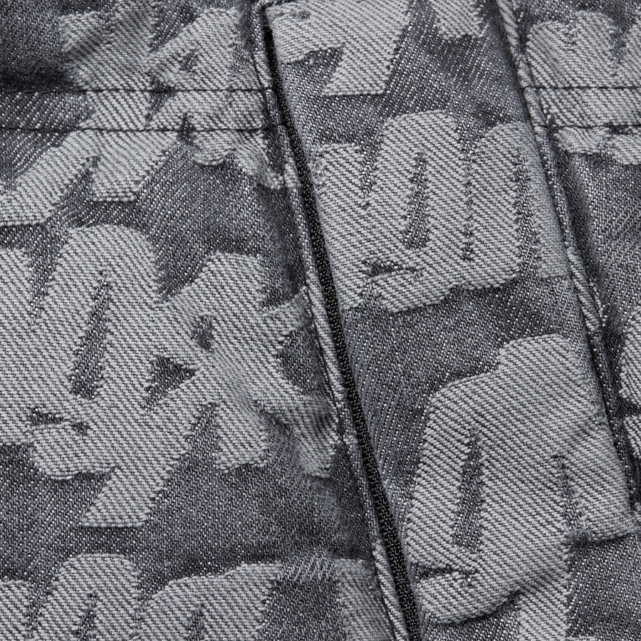 Supreme Fat Tip Jacquard Denim Puffer Jacket (SS22) - Black - $348