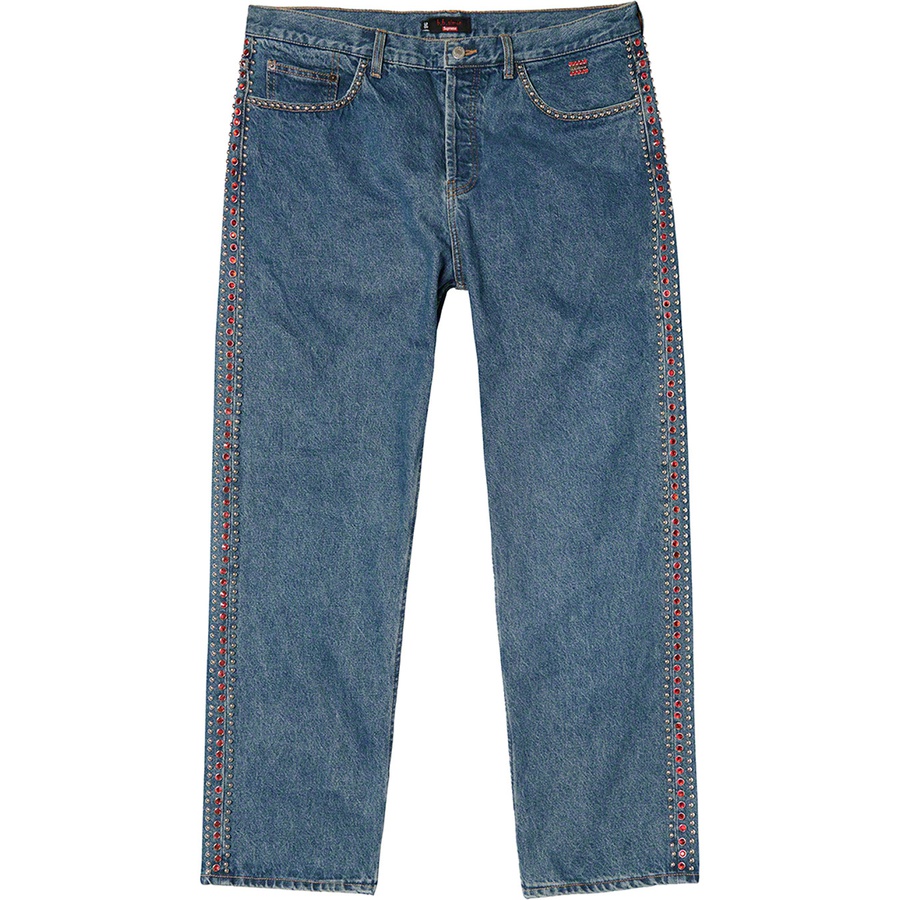 Supreme Supreme B.B.Simon Studded Regular Jean (SS22) - Blue - $398