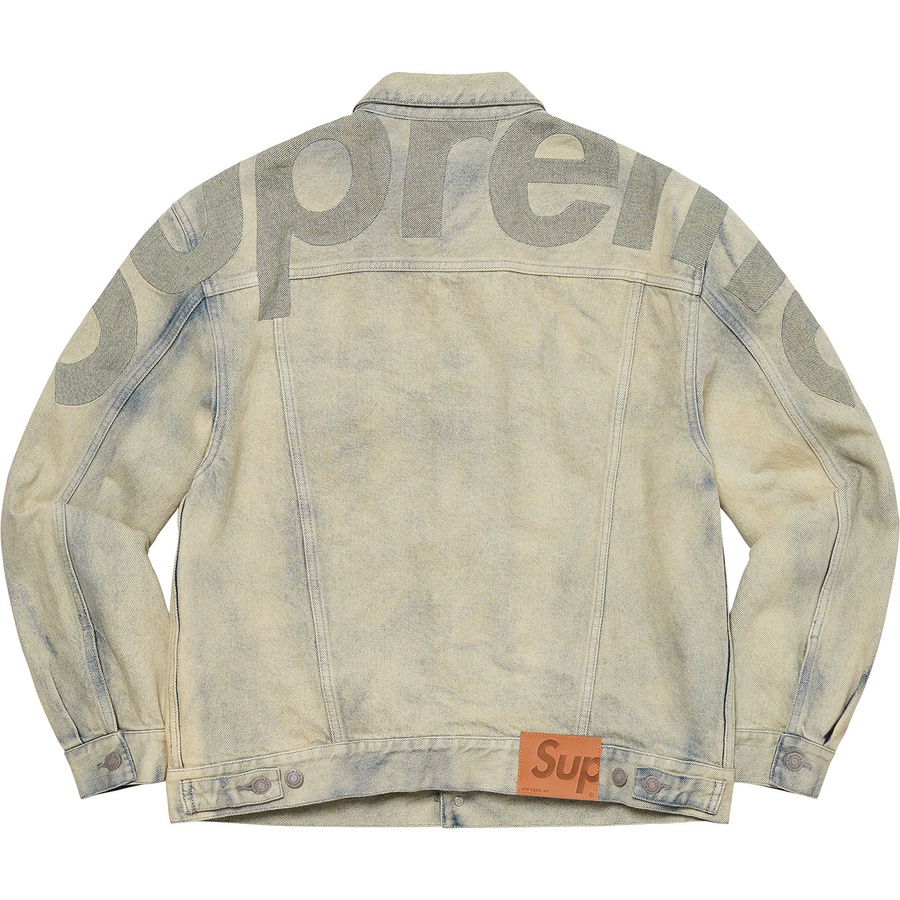 Supreme Inset Logo Denim Trucker Jacket (SS22) - Dirty - $278