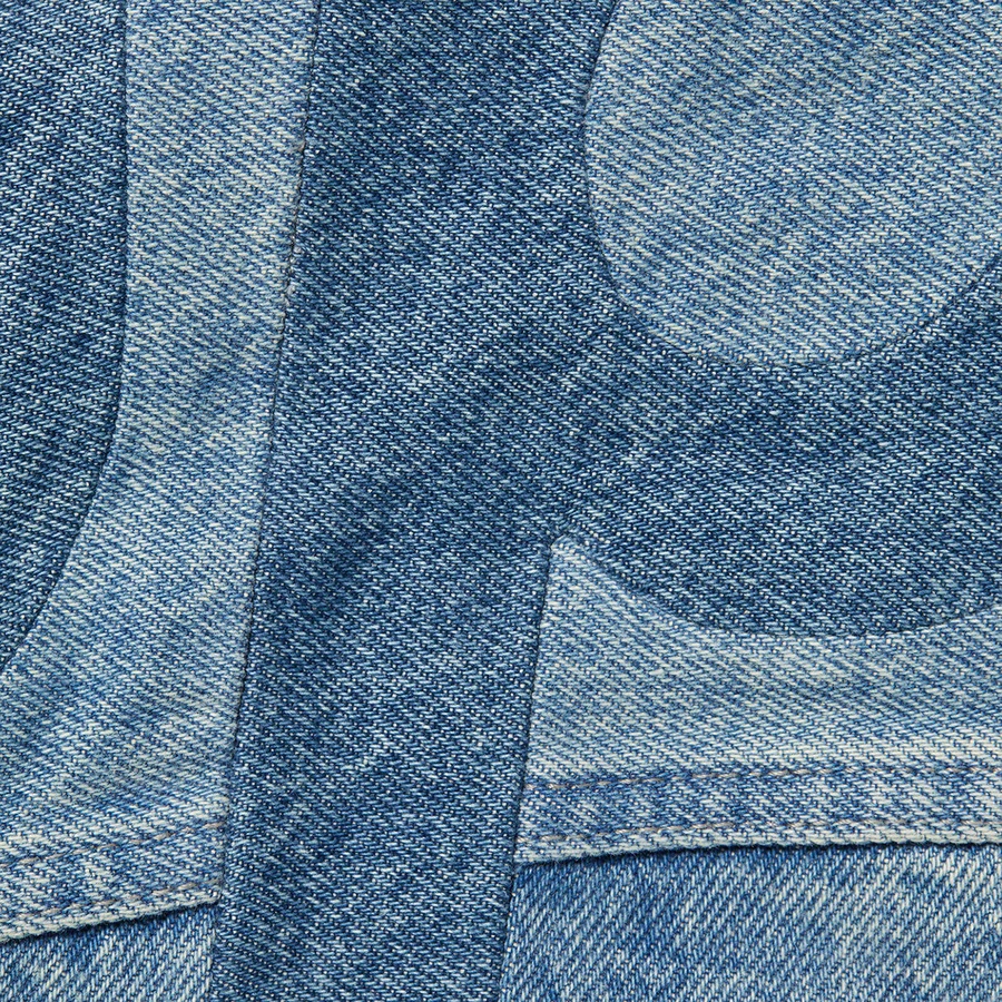 Supreme Inset Logo Denim Trucker Jacket (SS22) - Washed Blue - $278