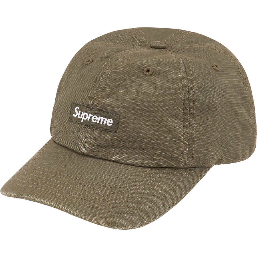 Supreme Small Box Coated Linen 6-Panel (SS22) - Olive - $54