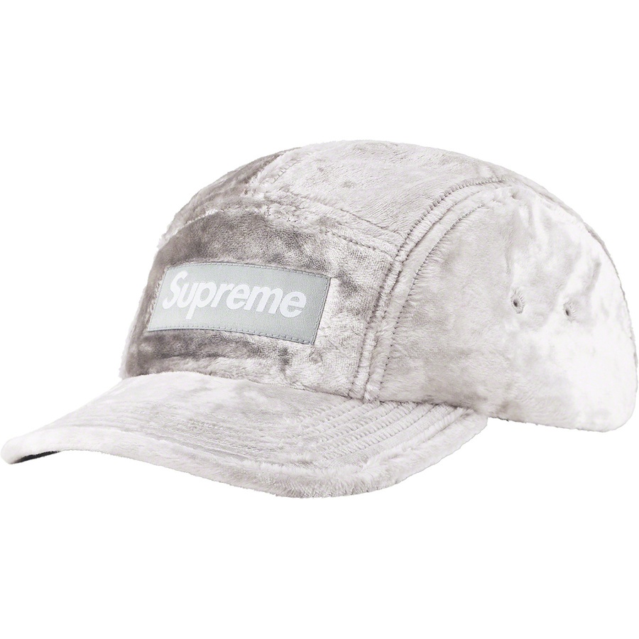 Supreme Crushed Velvet Camp Cap (SS22) - Grey - $54