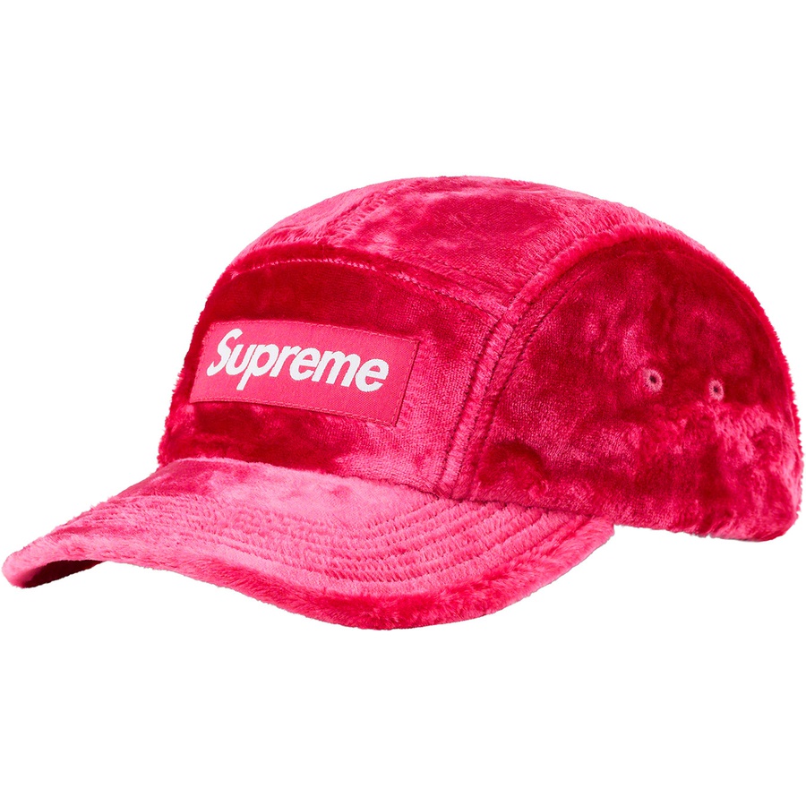 Supreme Crushed Velvet Camp Cap (SS22) - Pink - $54