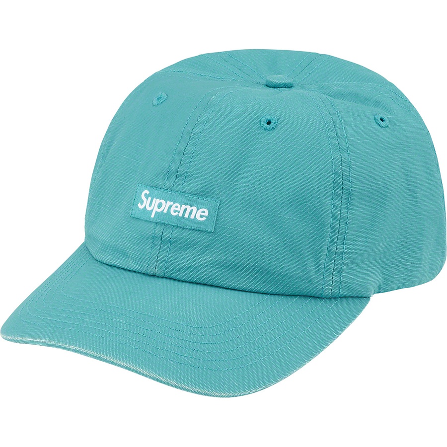 Supreme Small Box Coated Linen 6-Panel (SS22) - Teal - $54