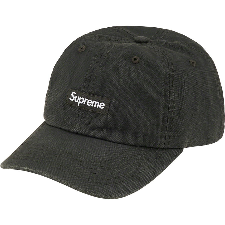 Supreme Small Box Coated Linen 6-Panel (SS22) - Black - $54