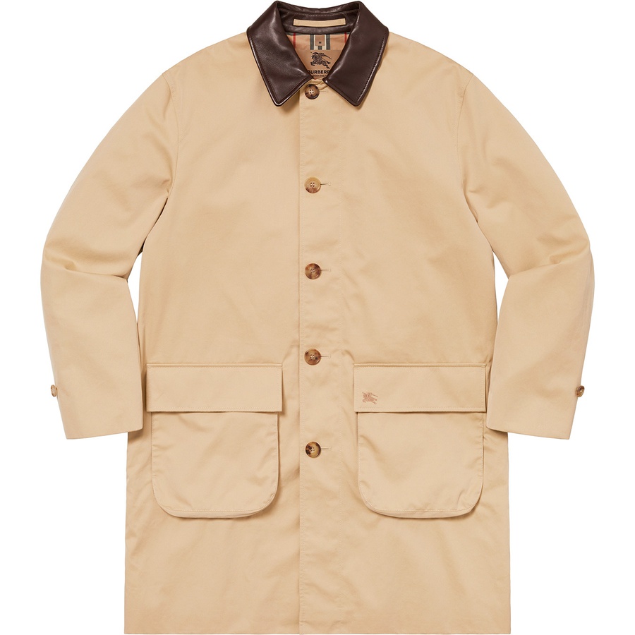 Supreme Supreme Burberry Leather Collar Trench (SS22) - Beige - $998