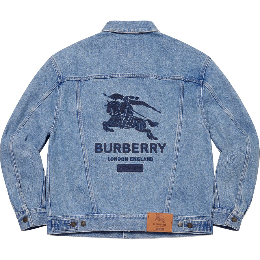 Supreme Supreme Burberry Denim Trucker Jacket (SS22) - Washed Blue - $298