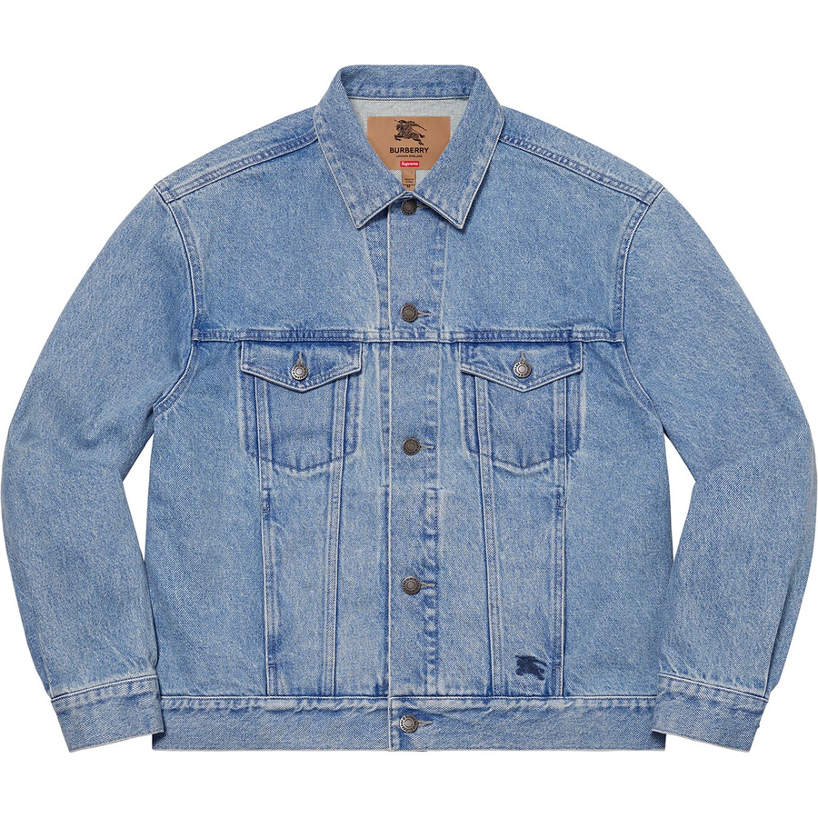 Supreme Supreme Burberry Denim Trucker Jacket (SS22) - Washed Blue - $298