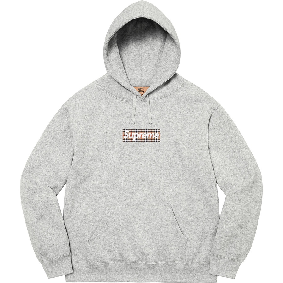 Supreme Supreme Burberry Box Logo Hooded Sweatshirt (SS22) - Heather Grey - $198