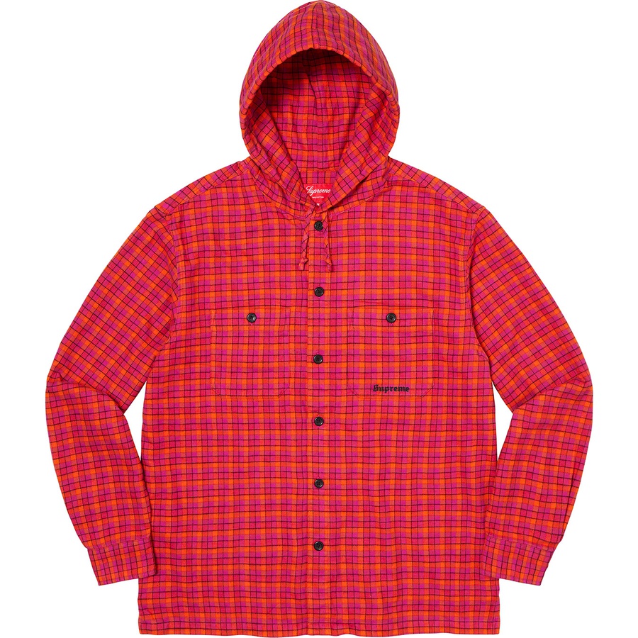 Supreme Mini Plaid Hooded Shirt (SS22) - Pink - $138