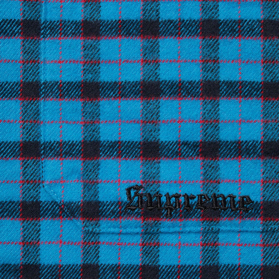 Supreme Mini Plaid Hooded Shirt (SS22) - Blue - $138