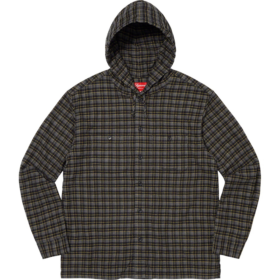 Supreme Mini Plaid Hooded Shirt (SS22) - Black - $138