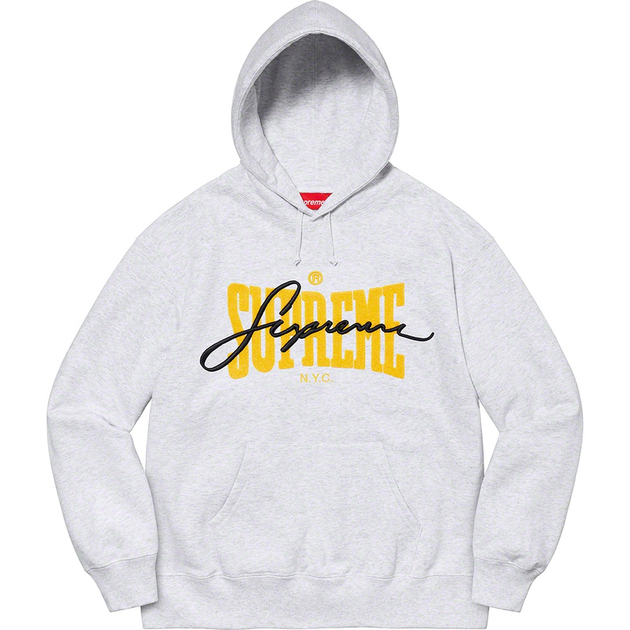 Supreme Embroidered Chenille Hooded Sweatshirt (SS22) - Ash Grey - $168