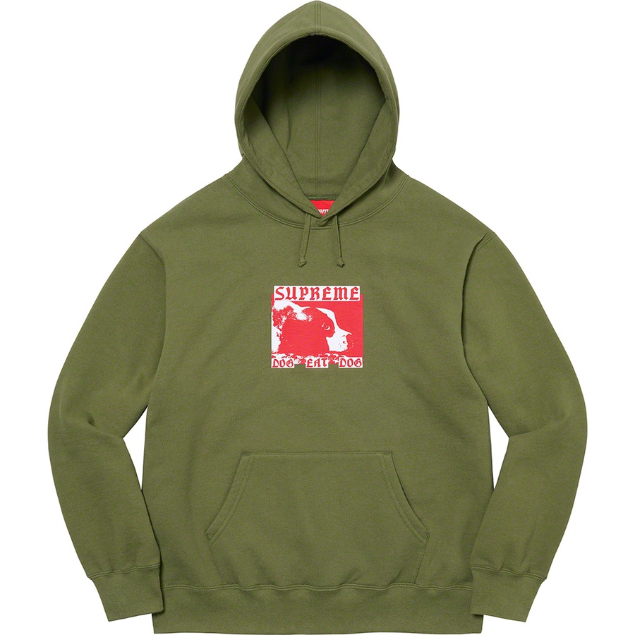Supreme Dog Eat Dog Hooded Sweatshirt (SS22) - Olive - $158